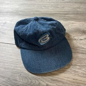 Bugle Boy Baseball Cap Mens OSFM Blue Denim Embroidered Logo Vintage 90s Hat